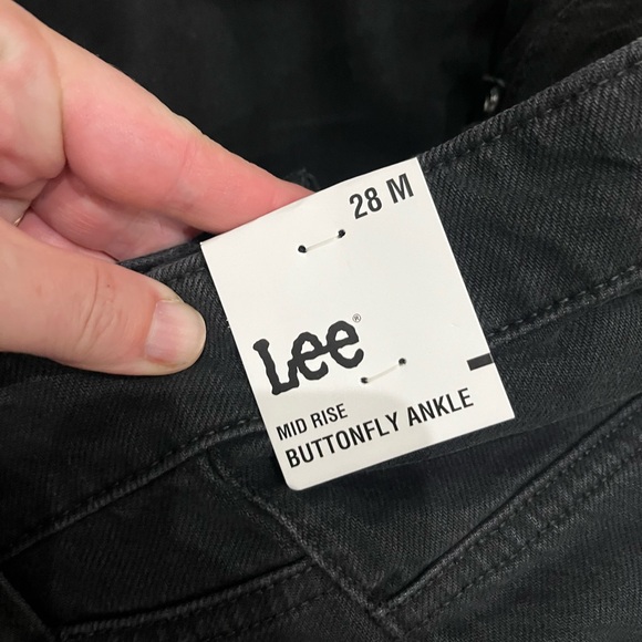 Lee Black Button Fly Loose Fit Ankle Jeans Size 28 - Picture 12 of 16